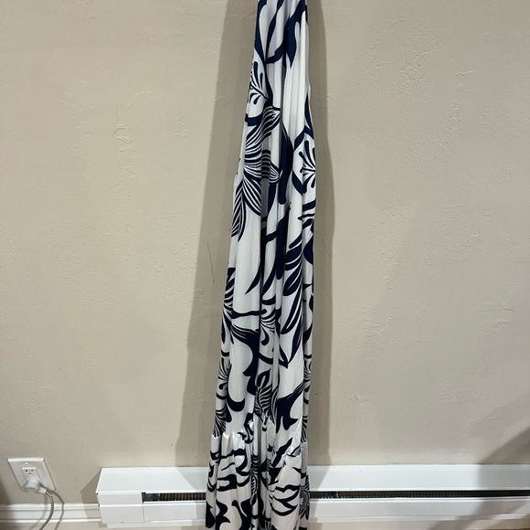 Women’s Navy and White Cutout O-Ring Maxi Dress, Size M-L - Picture 4 of 7